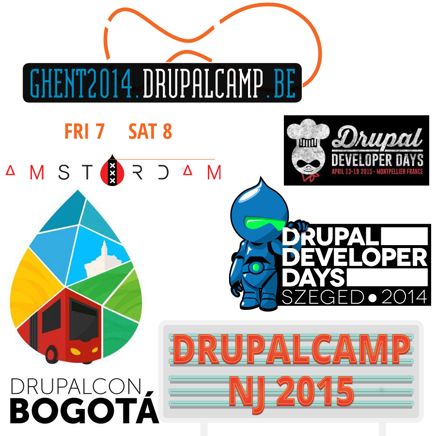 Montage of logos from recents Drupal events and sprints